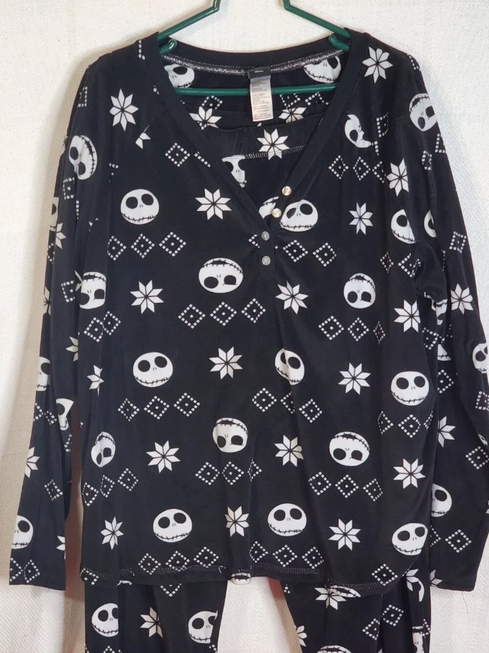 Disney Nightmare Before Christmas Black Soot Poly 2pc Pajama Set Size 3X 22W-24W - Picture 3 of 16